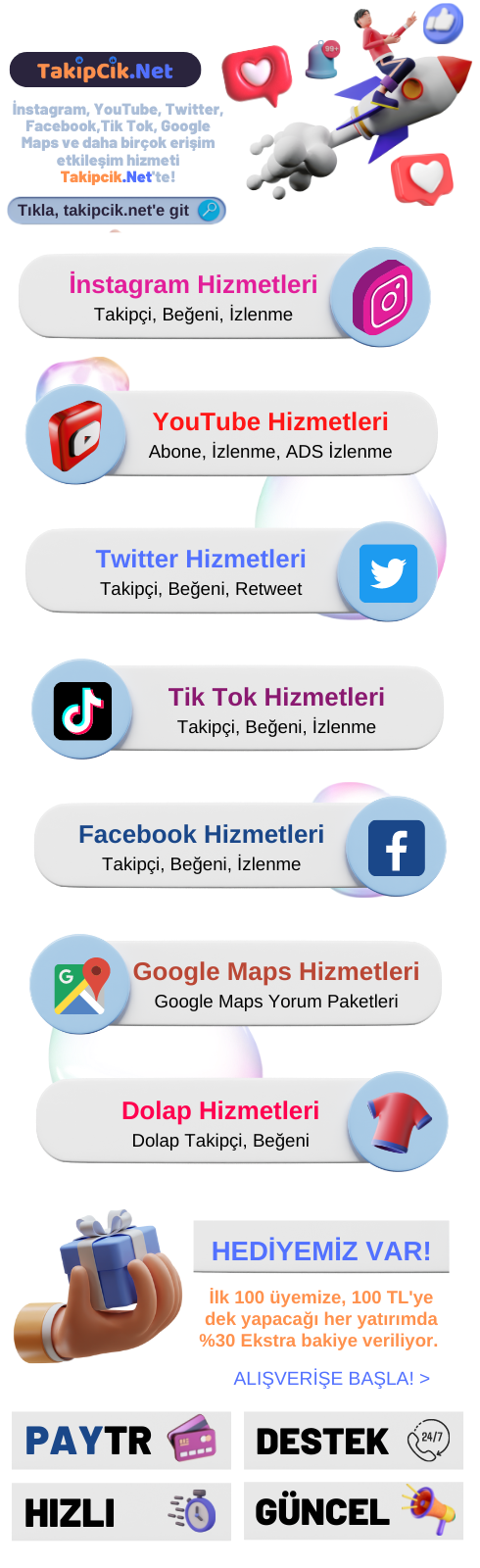 İnstagram, YouTube, Twitter, Tik Tok, Google Maps ve daha birçok hizmet Takipcik.Net'te! (1).png