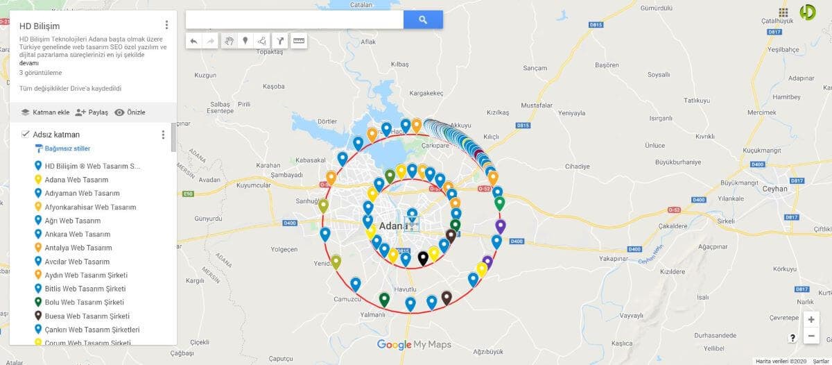 birden fazla harita ekleme